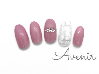 アヴィニール 表参道(Avenir)/ビジューフラワー　ネイル