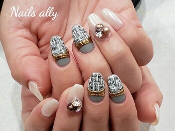ネイルズアリー 立川店(Nails ally)/リアルツイード×ぷっくり×冬