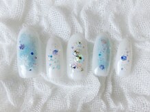 ネイリシャス(NAILICIOUS)/冬のホワイトネイル