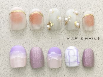 マリーネイルズ 近鉄あべのハルカス店(MARIE NAILS)の写真/★人気No.1オフ込みトレンドデザイン¥8800。アフターケアも◎！HAND・FOOT同時可♪１級資格認定講師も在籍