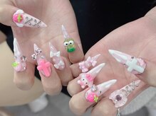 ピオミエルネイル 新宿(pio miel nail)/ゴテゴテ甘辛クロスネイル