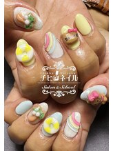 チヒロネイル/日焼けキティーネイル