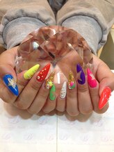 エスフィーネイルサロン ブリーユ(Esfy nailsalon Brille)/ネオンカラー星ネイル