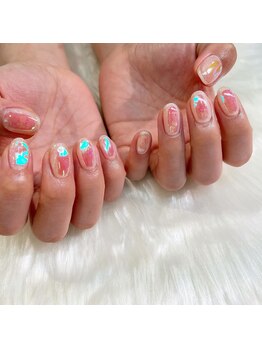 ノラ シブヤ(NORA SHIBUYA)/うるうる氷ネイル/ピンクネイル