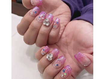 ハーティーネイル hearty nail 溝の口店/長さ出し×ジェルネイル