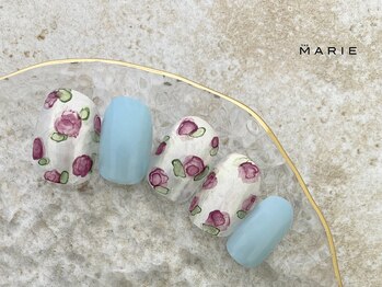 ザ マリー 三条店(THE MARIE)/5)8000円 フラワーネイル 0508e