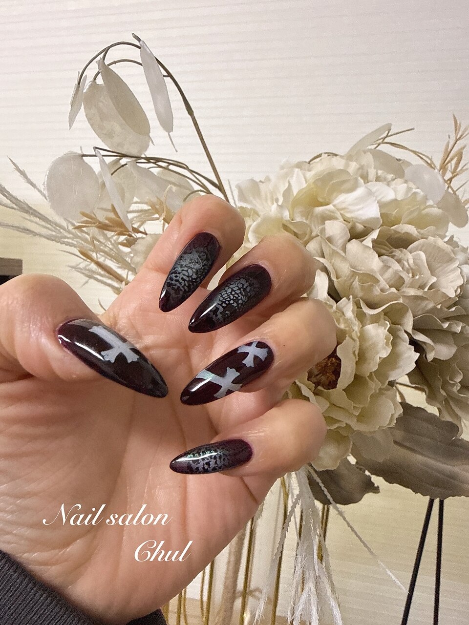 ネイル エアブラシ LA Blue gradation/airbrush press on nail✳︎エアブラシネイルチップ