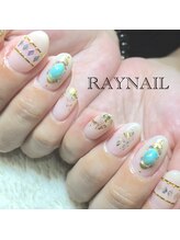 レイビューティー 一宮店(RAY+ Beauty)/クリアベージュ×ターコイズ