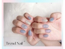 トレンドネイルスタジオ(Trend Nail Studio)/パウダーオーロラ + 2本アート