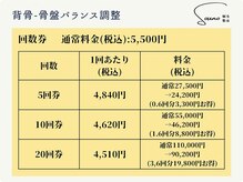 ソウノ 御茶ノ水(Souno)/回数券料金表