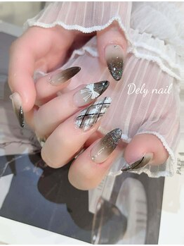 デリーネイル(Dely_nail)/大人っぽ冬ダークガーリーネイル