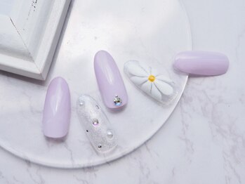 ネイル スパ ココプラス(Nail spa Cocoplus)/韓国風お花のきらきらネイル