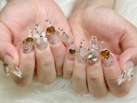 クリアネイル/ハート/リボン