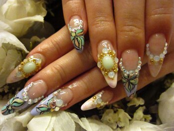 リングアリング(Ring a Ring)/手描きお花ネイル