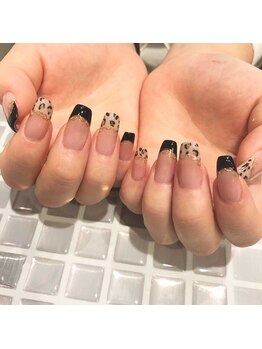 アース コアフュールボーテ 松本庄内店(EARTH coiffure beaute)/ヒョウ柄フレンチ 9500円