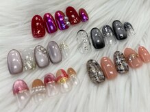 11月定額ネイル　カラー、ストーン変更無料。パラジェル\6600