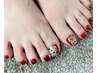 Foot 親指2本アート /フットバス付&甘皮周りケア付き ¥7800