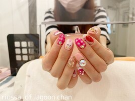 ボルドーｘ夢かわネイル