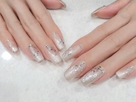 オーロラグリッターネイル￥9900