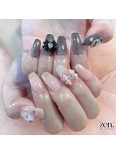 ゼン(zen.)/黒×ピンクキティネイル