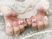 ネイルアンドまつげエクステ リッチエイト 原宿店(Rich8)/キラキラピンクリボンネイル
