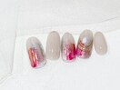 水彩画ネイル/ホワイトネイル