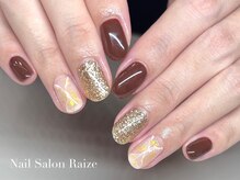 ライズ 本町店(Raize)/大理石ネイル/ボルドーネイル