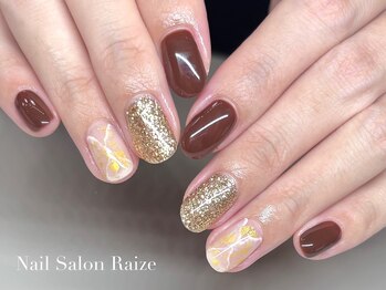 ライズ 本町店(Raize)/大理石ネイル/ボルドーネイル