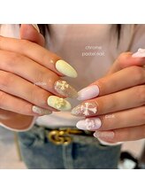 nail salon popo 新宿三丁目2号店　〈韓国ネイル×ワンホンネイル×長さだし〉/パステルカラー♪