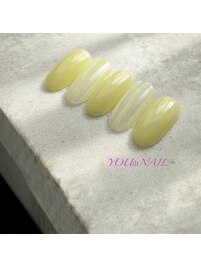透明感レモンイエローの春ネイル