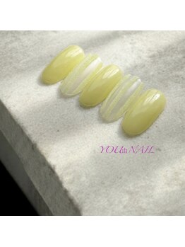 透明感レモンイエローの春ネイル