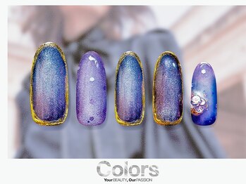 カラーズ広尾 ネイルラウンジ(Colors Hiroo Nail Lounge)/"デニムブルー"マグネットネイル