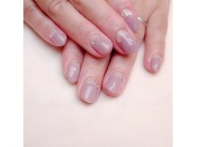 ピオニーネイル(peony nail)/上品ミラーローズ