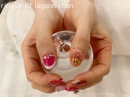 ボルドーｘ３Ｄいちごネイル