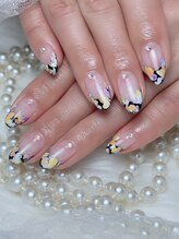 リファイン(Re:fine)/黒フレンチアートフラワー