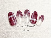 エストラッシュアンドネイル 銀座店(est lash&nail)/ワインチェックネイル