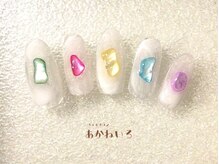 ネイルサロン あかねいろ/夏シェルネイル　マーブルネイル