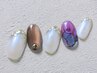 ちょっぴり華やかデザイン【HAND選べる定額ジェル】¥8900〈色・配置変更可〉