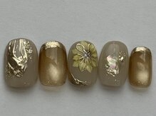 ネイルメゾン 天神店(NAIL MAISON)/夏ひまわりゴールド￥9000