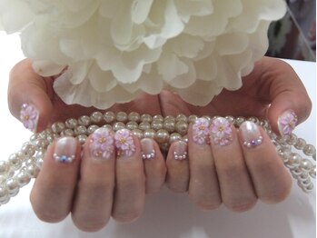 ネイルサロンミキ 横浜(MIKI)/桜花アート手描き3Dサクラパール