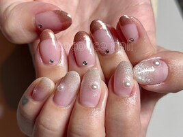 フレンチ×ラメグラデーション