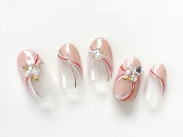 成人式ネイル　和装　フレンチ