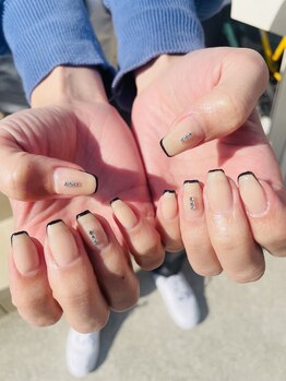 細フレンチ×キラキラ