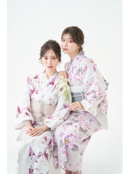 アトリエはるか アミュプラザ鹿児島店の写真/夏の特別な日に！浴衣着付け(5,500円)&崩れにくいヘアセット(3,520円)