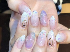 5月　パステル宝石ネイル