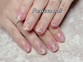 ブライダル　前撮り押し花ネイル