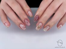 エム(M)/pink art nail