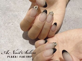 エーネイルサロン プラーカ本店(A-Nail Salon)/22/8/23 レオパードフレンチ