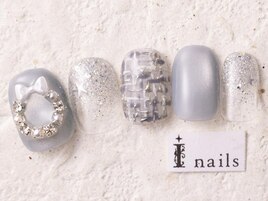 水色ツイードリース