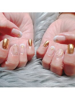 ミラー×白フレンチ